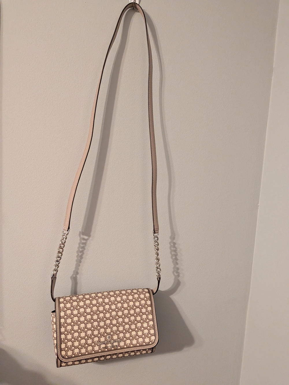 Kate Spade New York Spade Link Flap Crossbody Bag Convertible Chain Shoulder Bag